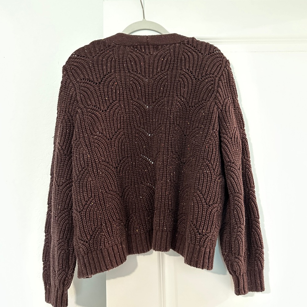 Old Navy Dark Brown Cable Knit Cardigan - Picture 5 of 5